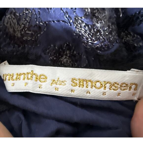 munthe plus simonsen Halter Black & Blue Cotton Dress Size Small - Picture 8 of 9
